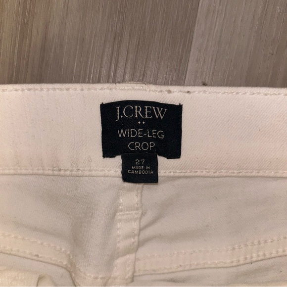 J. Crew Women's Cream Wide Leg cropped Jeans - Picture 4 of 4